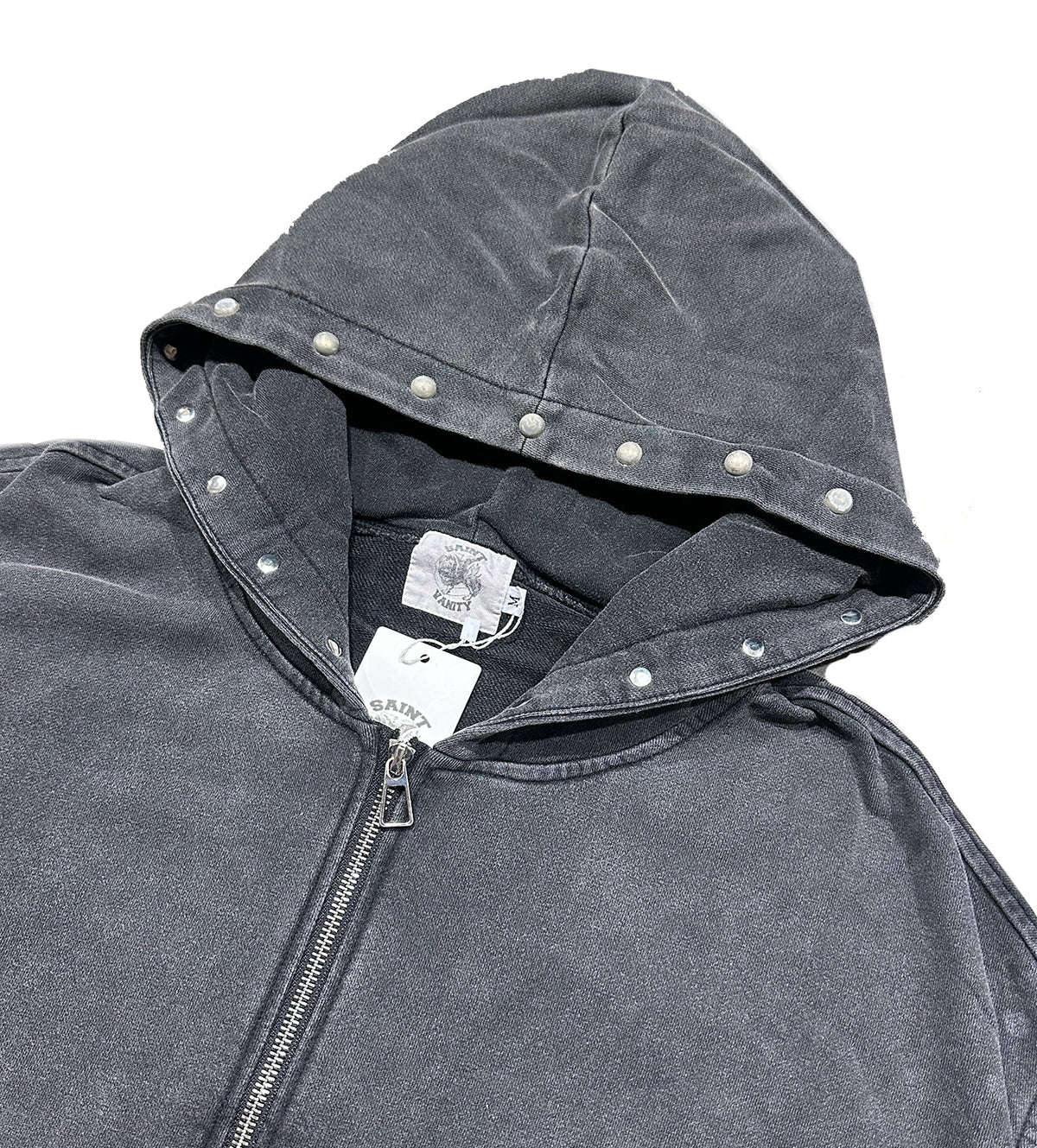 Saint Vanity Terry Zip Up Dark Grey