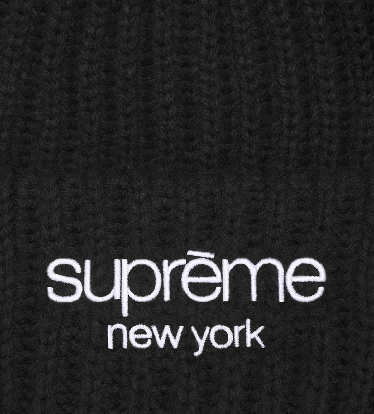 Supreme Ribbed Classic Logo Beanie Black