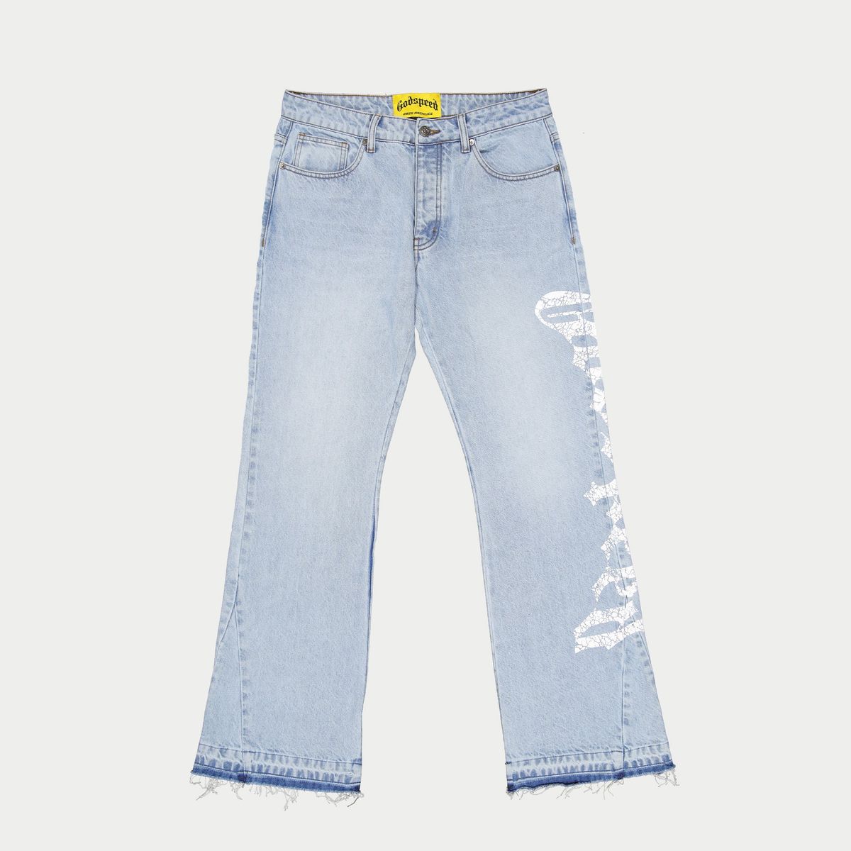 Godspeed Printed OG Logo Flared Denim