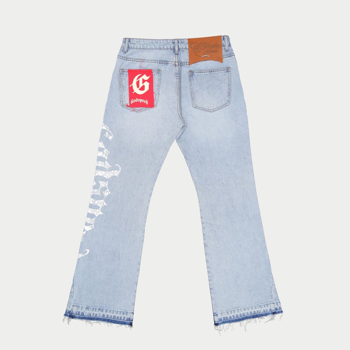 Godspeed Printed OG Logo Flared Denim
