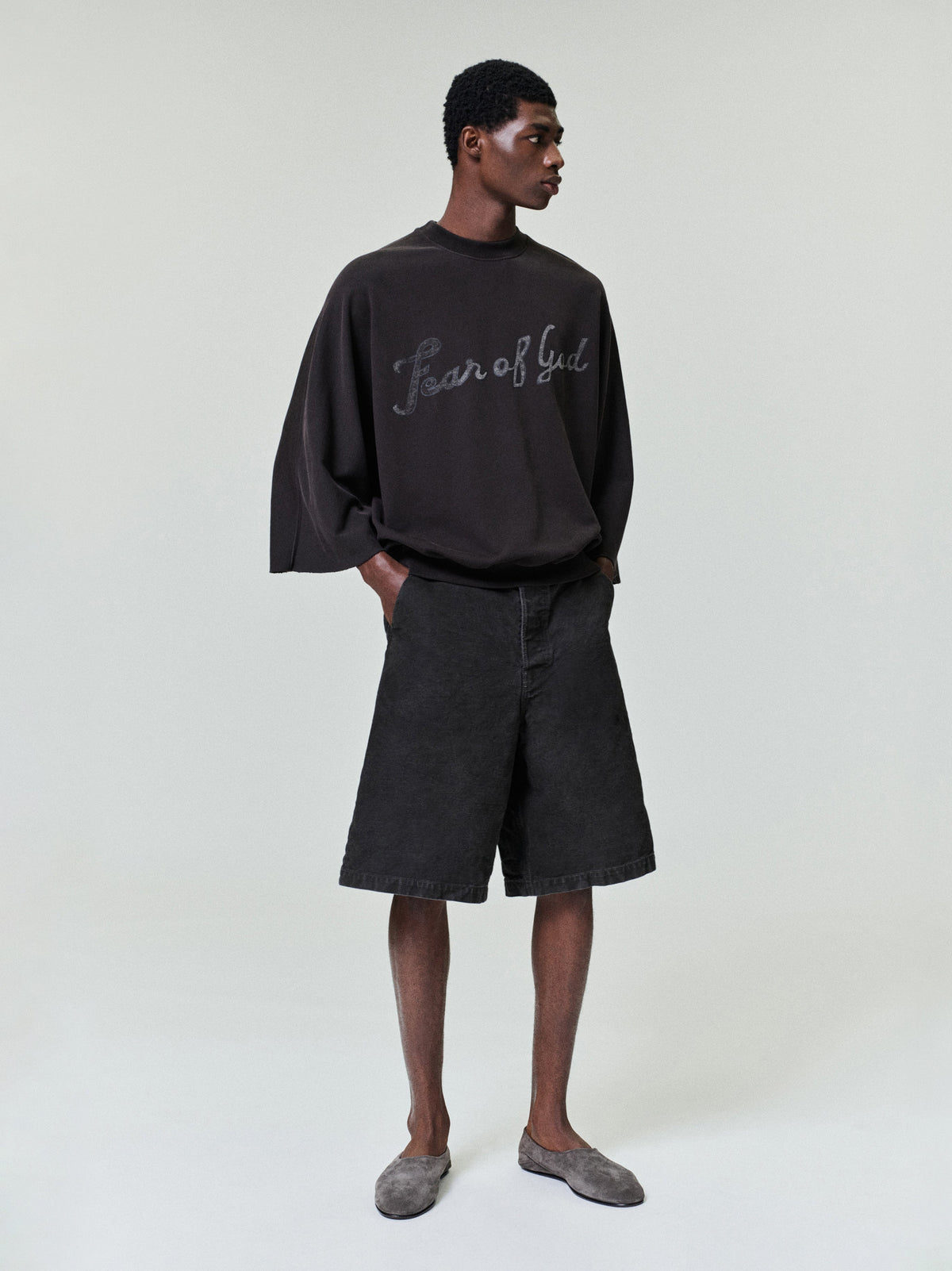 Washed Canvas Utility Shorts