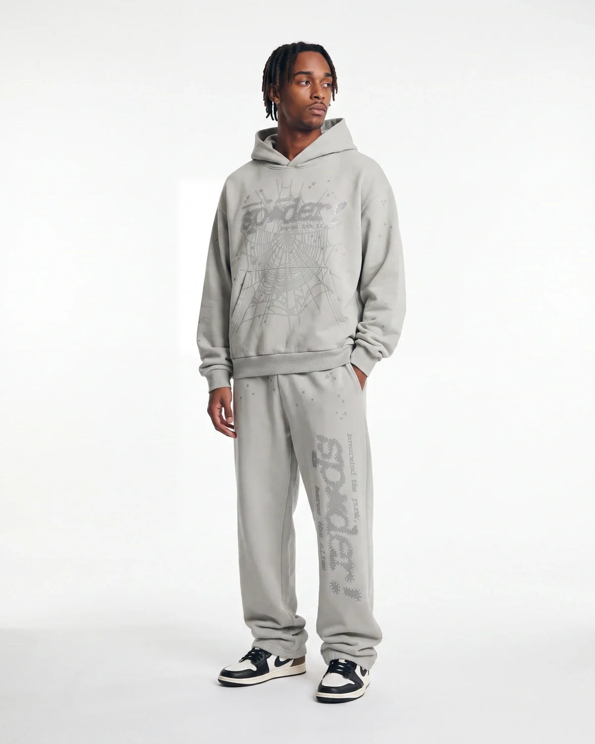 Sp5der Tonal P*nk V2 Hoodie Sport Grey