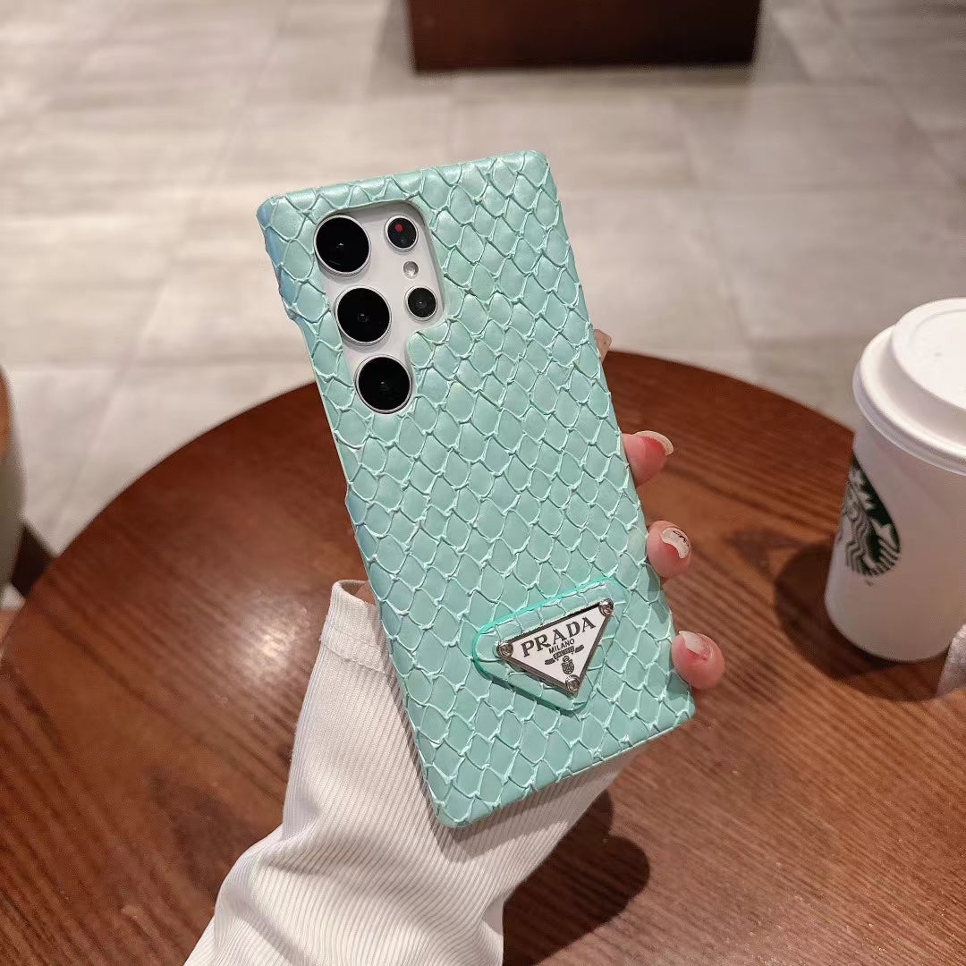 Luxury Snakeskin Leather Iconic Fashion Case for Samsung Galaxy S22-S26 Series