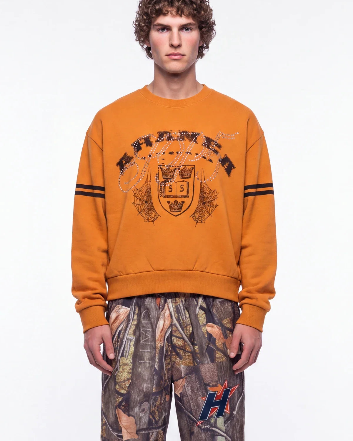 Sp5der Aranea Crewneck Burnt Orange