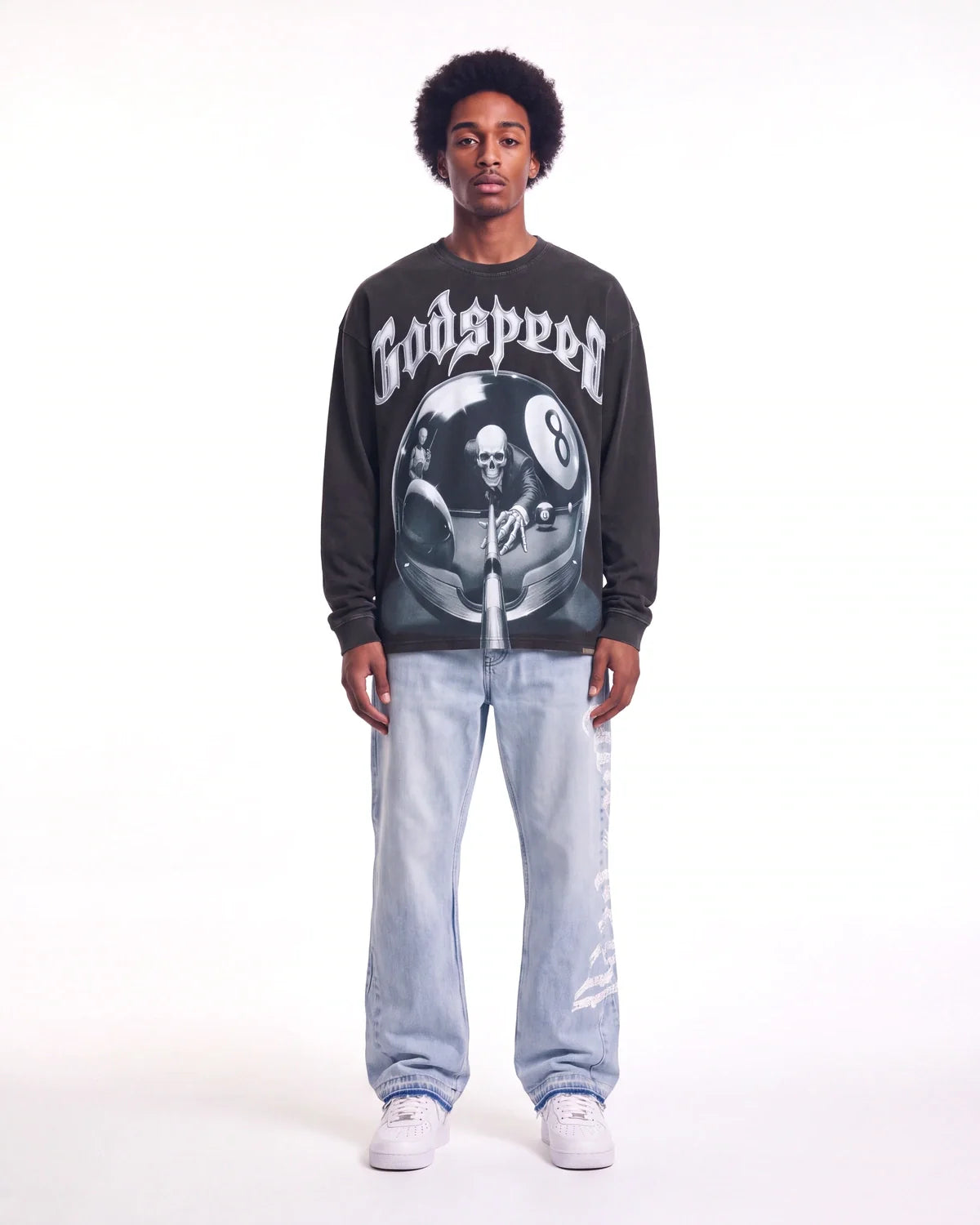 Godspeed 8Ball CP L/S Tee Black