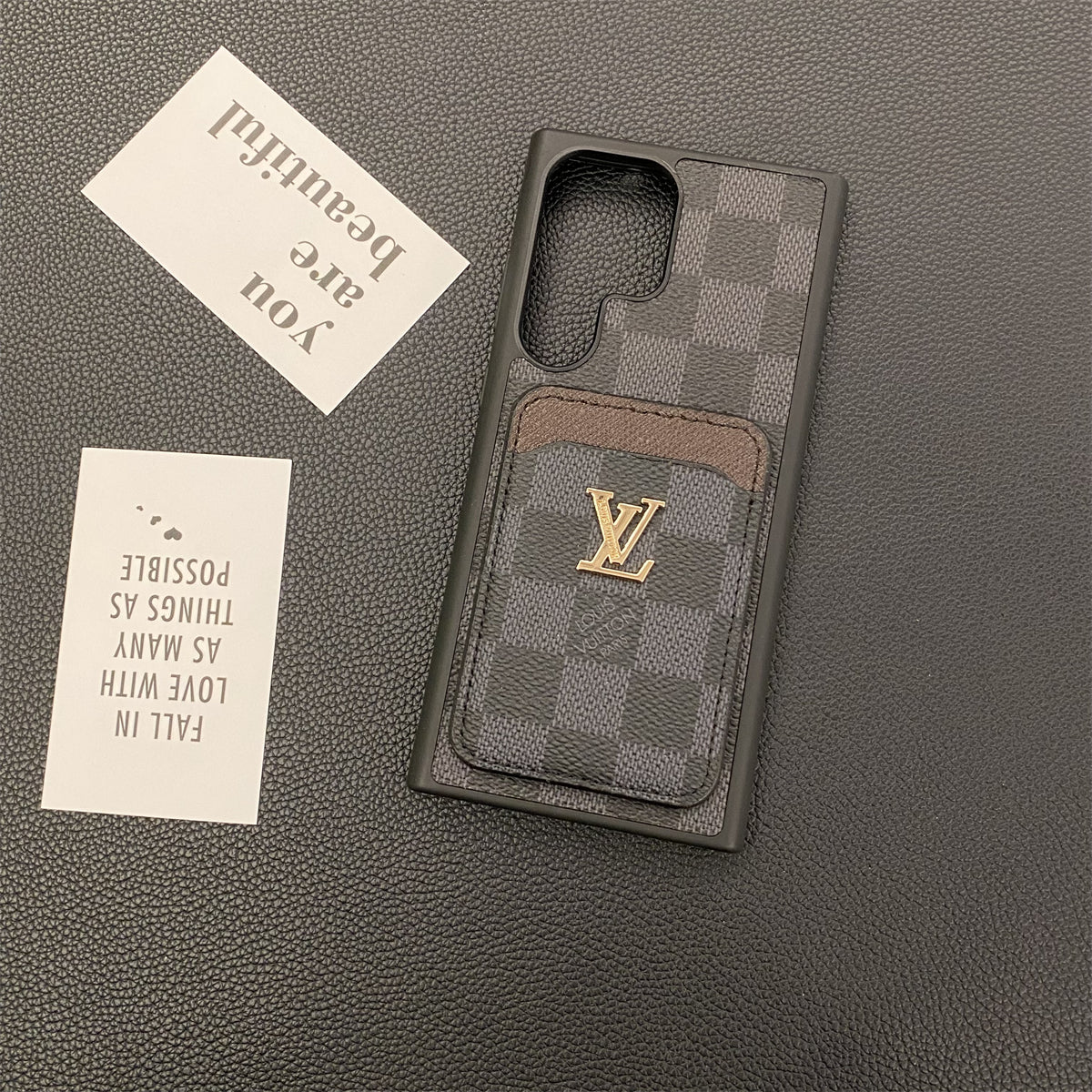 Luxury Petite Malle Designer Case with Card Holder for Samsung Galaxy S22-S26 Series