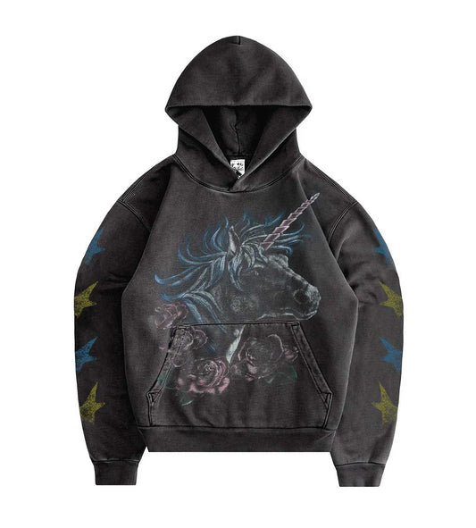 Basketcase Unicorn Hoodie Black