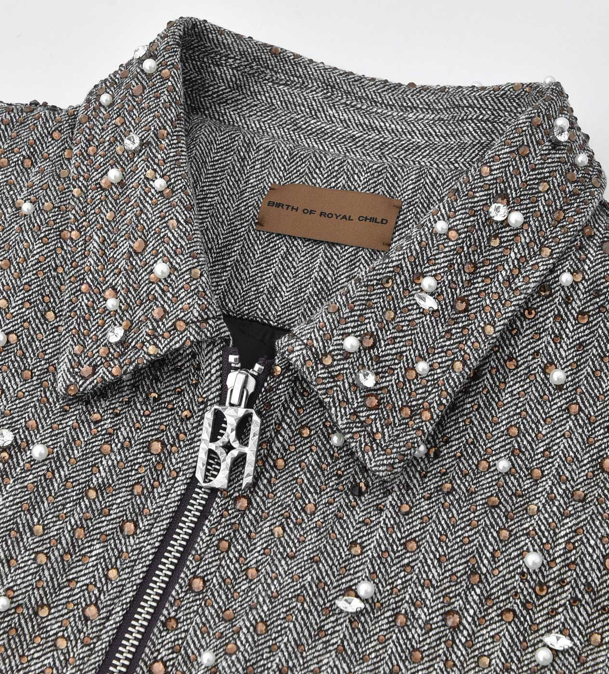 Birth of Royal Child 20k Diamond Zipper Jacket Dark Grey