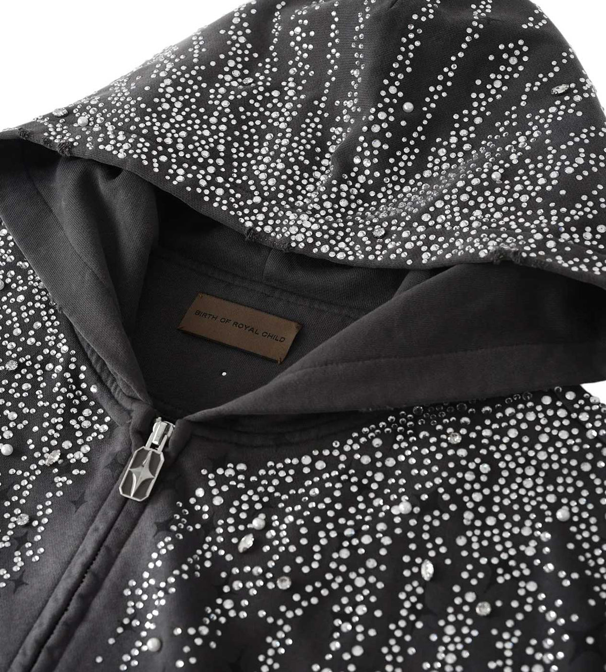 Birth of Royal Child 20k Stellar Diamond Hoodie Washed Black