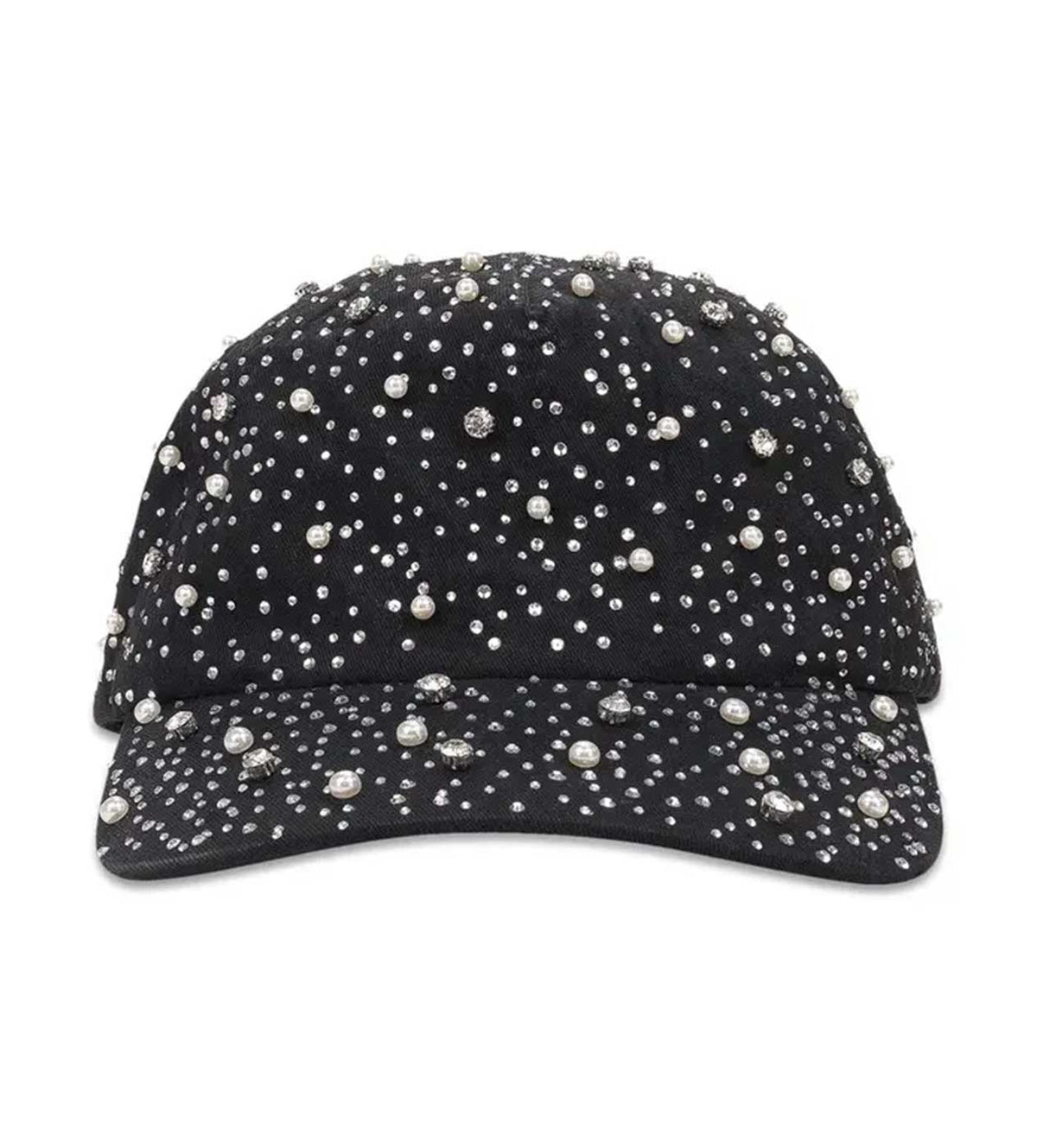 Birth of Royal Child Pearl & Rhinestone Baseball Cap Black