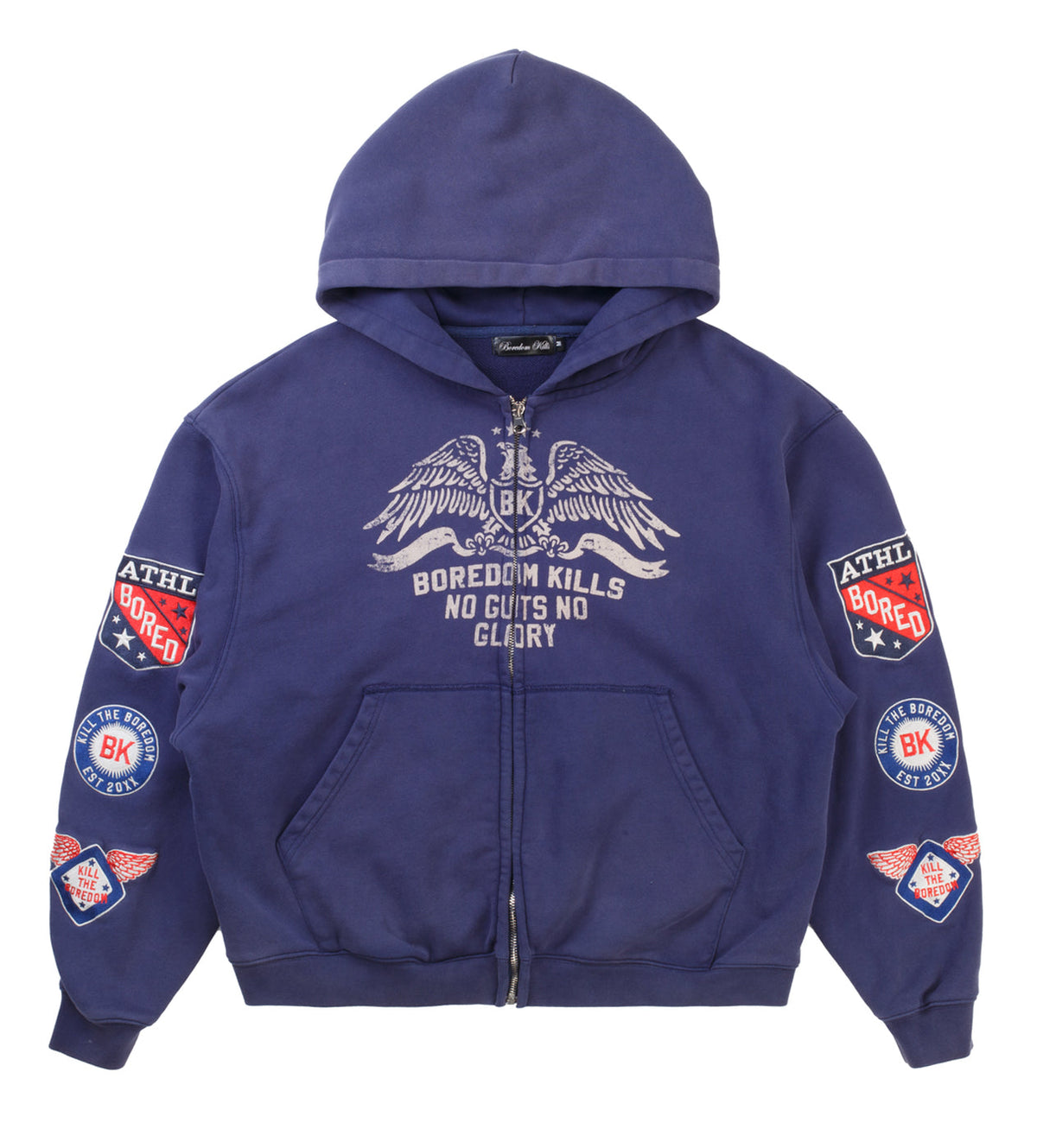 Boredom Kills Boy Scout Zip Up Hoodie Navy