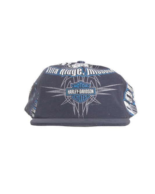 Bossi Vintage Rhinestone Snapback Hat Navy