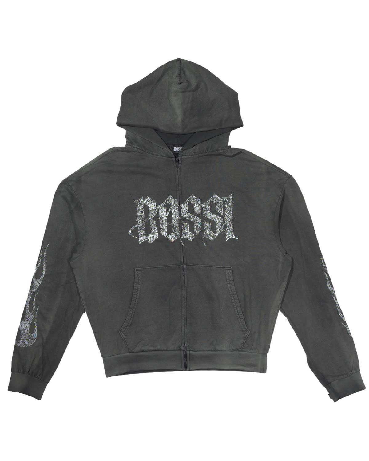 Bossi Vintage Rhinestone Hoodie Black/White