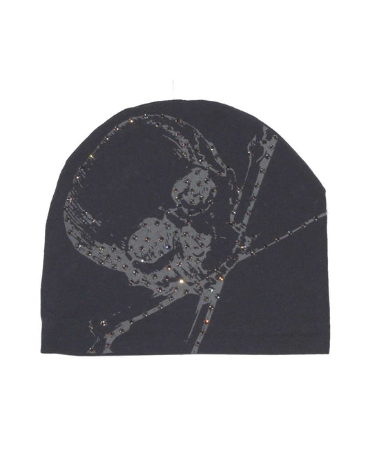 Bossi Vintage Rhinestone Beanie Black