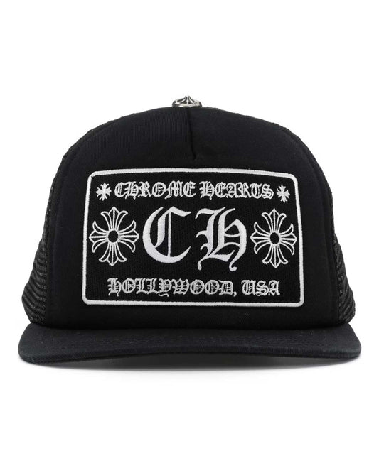 Chrome Hearts Black Hollywood Trucker Cap