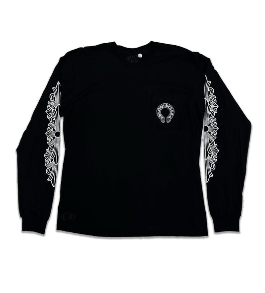 Chrome Hearts Black Horseshoe L/S Tee