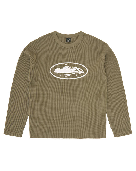 Corteiz Island Waffle Thermal Olive