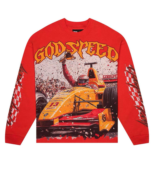 Godspeed F1 Finish Line L/S Tee Red
