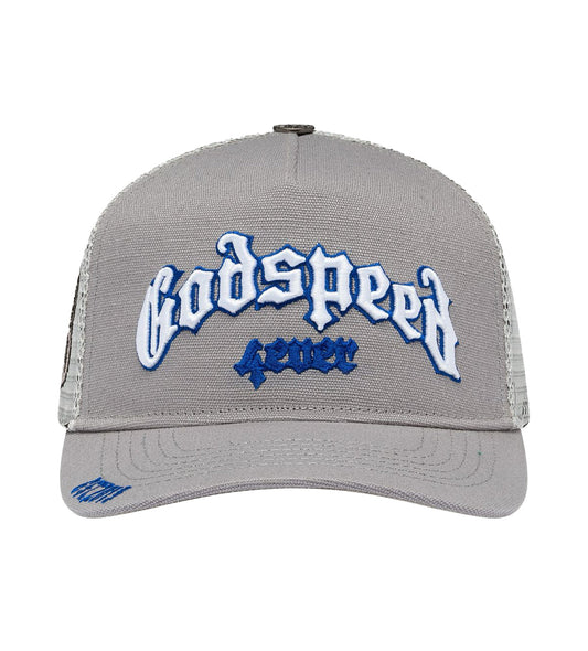 Godspeed Forever Trucker Hat Grey/Royal Blue