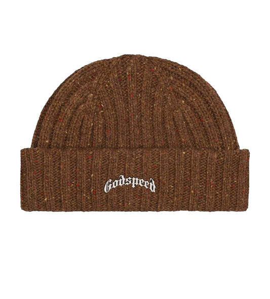 Godspeed OG Logo Emblem Beanie Brown Speckle