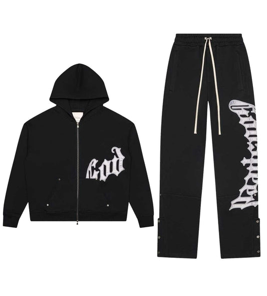 Godspeed OG Logo Sweatsuit V2 Black/Silver Satin