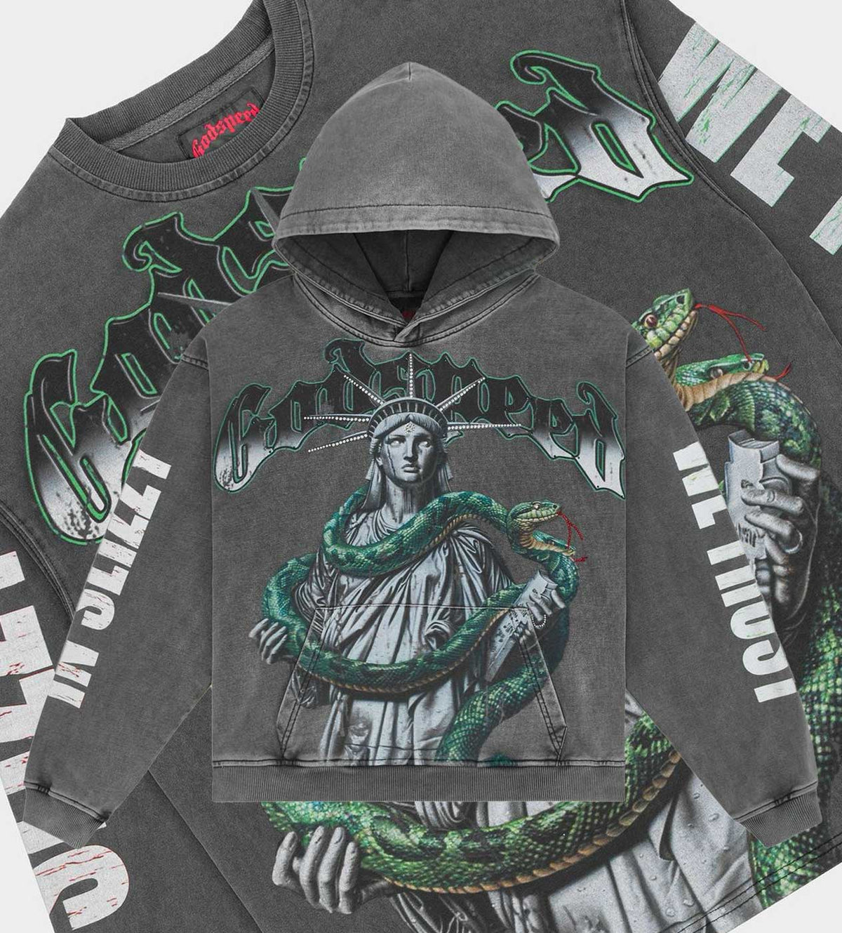 Godspeed Top 5 Slizzy L/S Tee Grey Wash