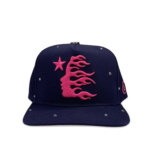Hellstar Rhinestone Trucker Hat Navy (Snapback)