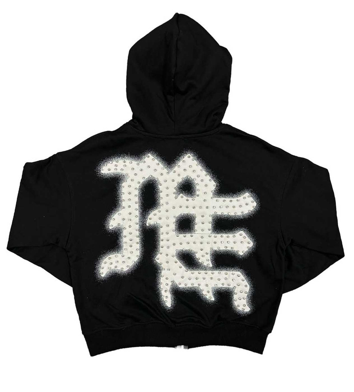 Mixed Emotions "End" Rhinestone Hoodie Black