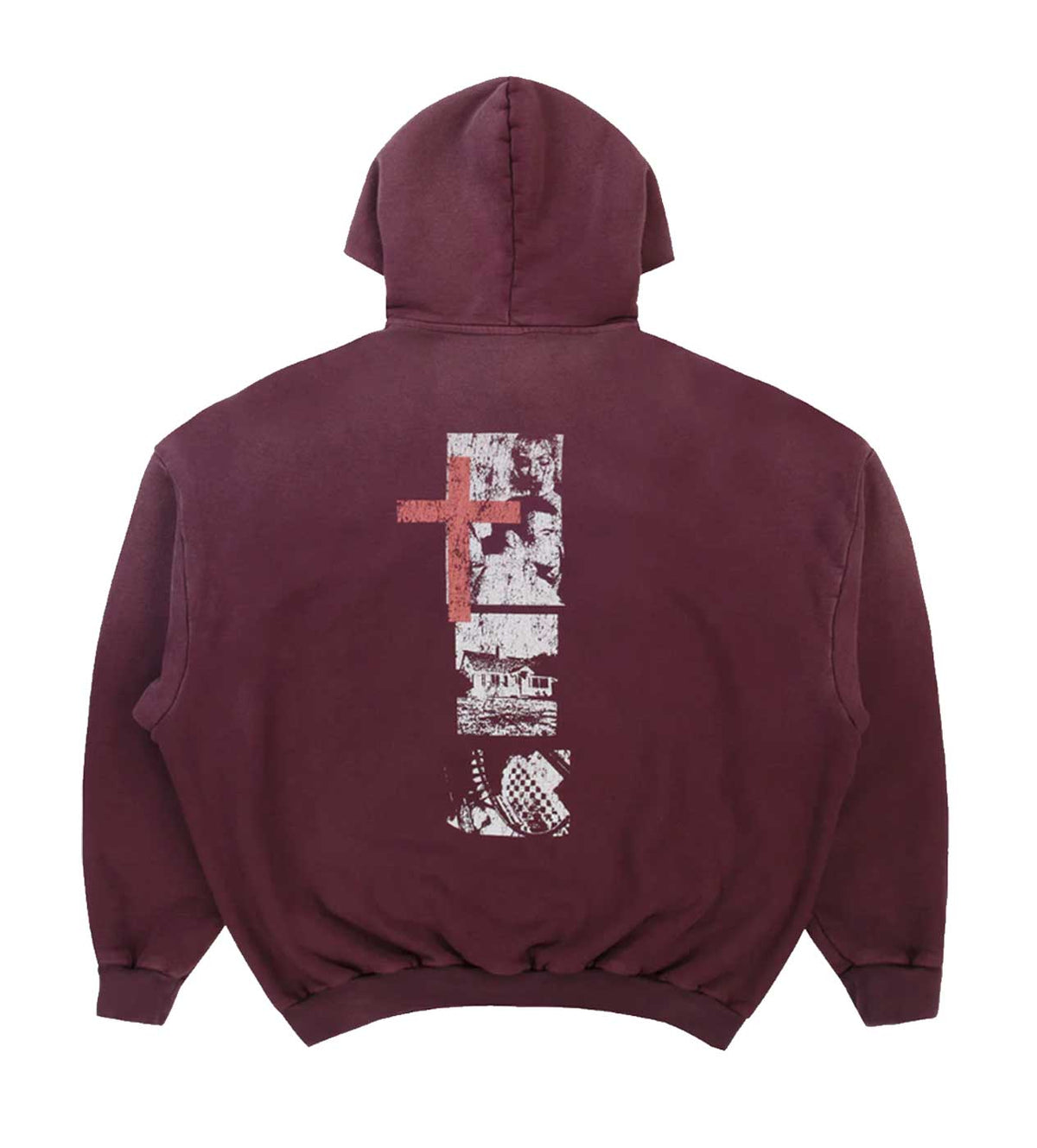 Pieces Inhumane Half Zip Sweatshirt Maroon