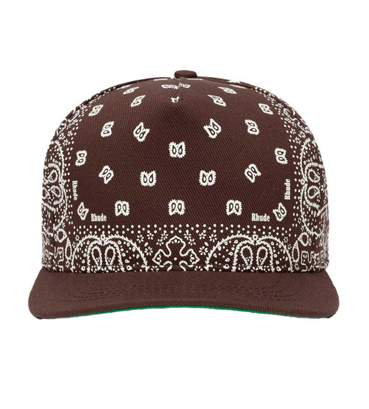 Rhude Bandana Canvas Hat Brown/White
