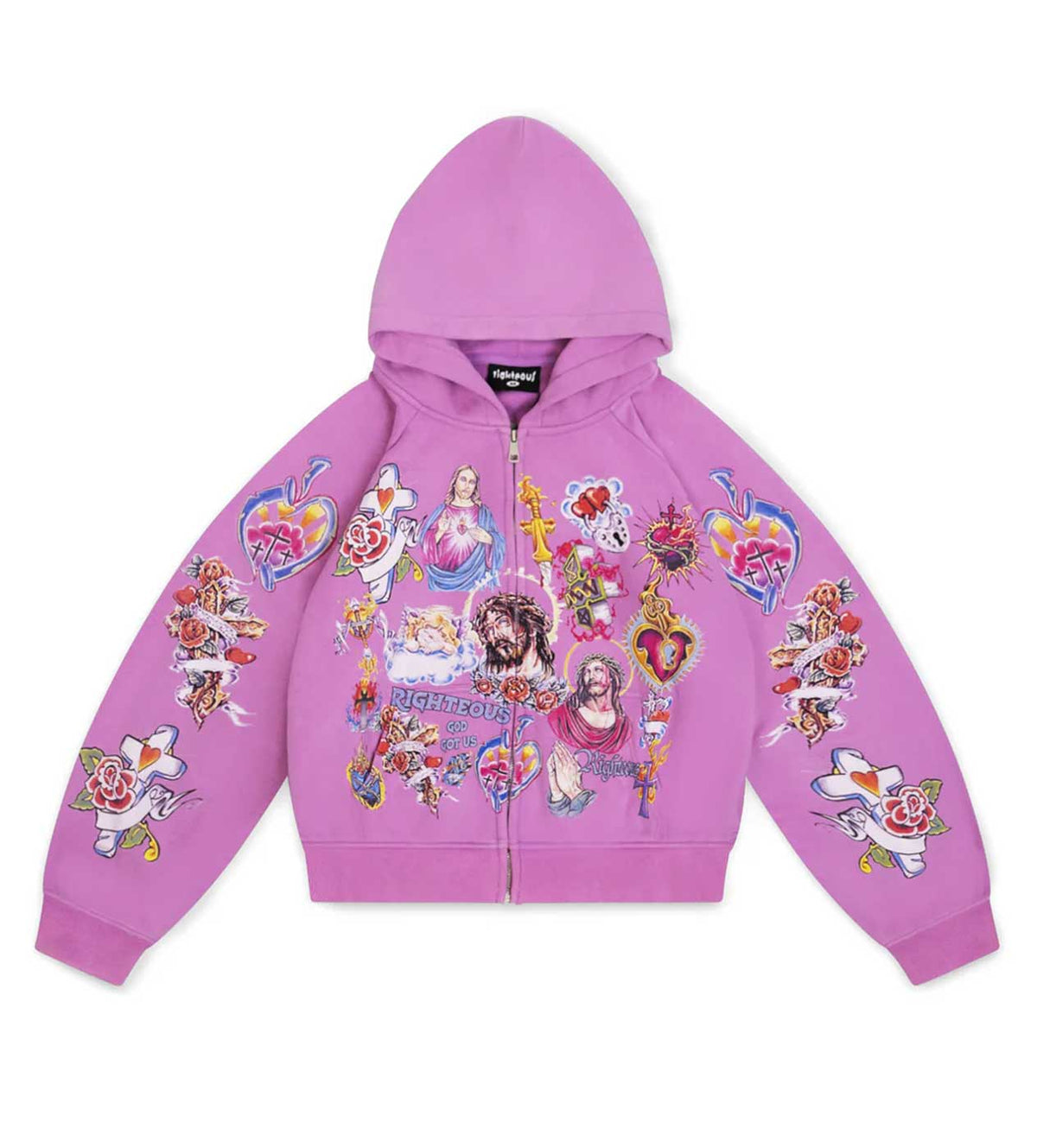 Righteous Risen King Zip Up Hoodie Purple