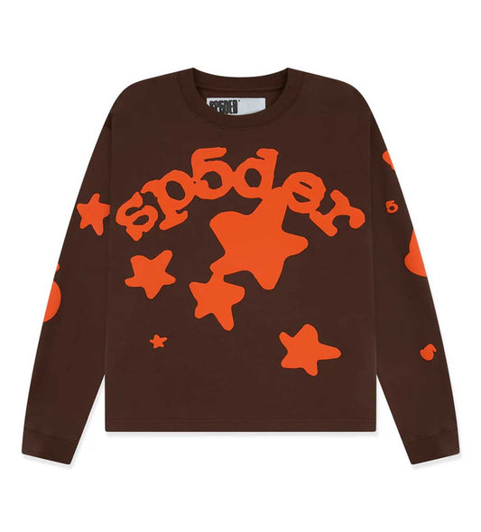 Sp5der Beluga L/S Tee Brown/Orange