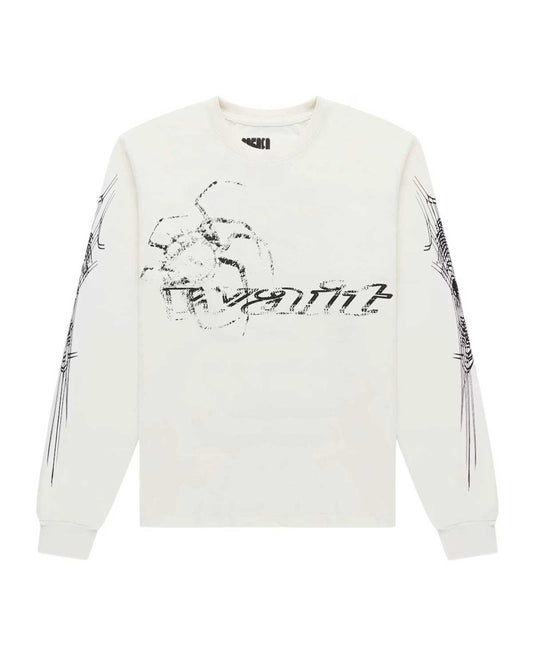 Sp5der Wait L/S Tee White