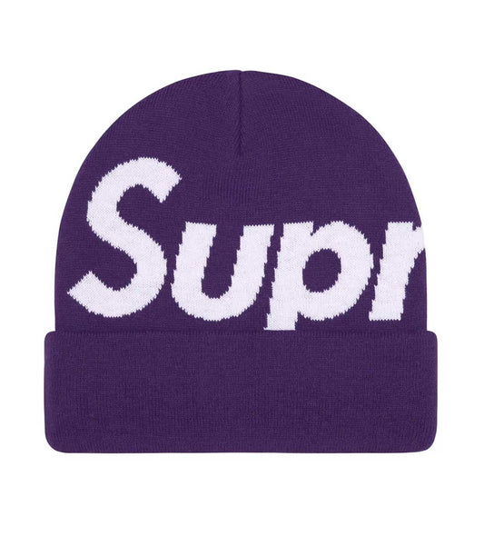 Supreme Big Logo Beanie Purple