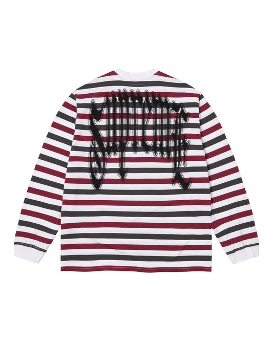 Supreme Intarsia L/S Tee Striped White/Red