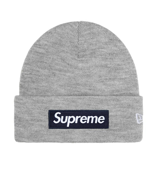 Supreme New Era Box Logo Beanie Grey/Navy