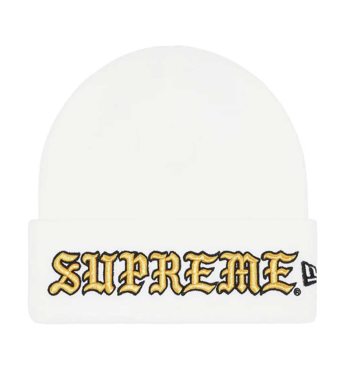 Supreme Old English Beanie White/Gold