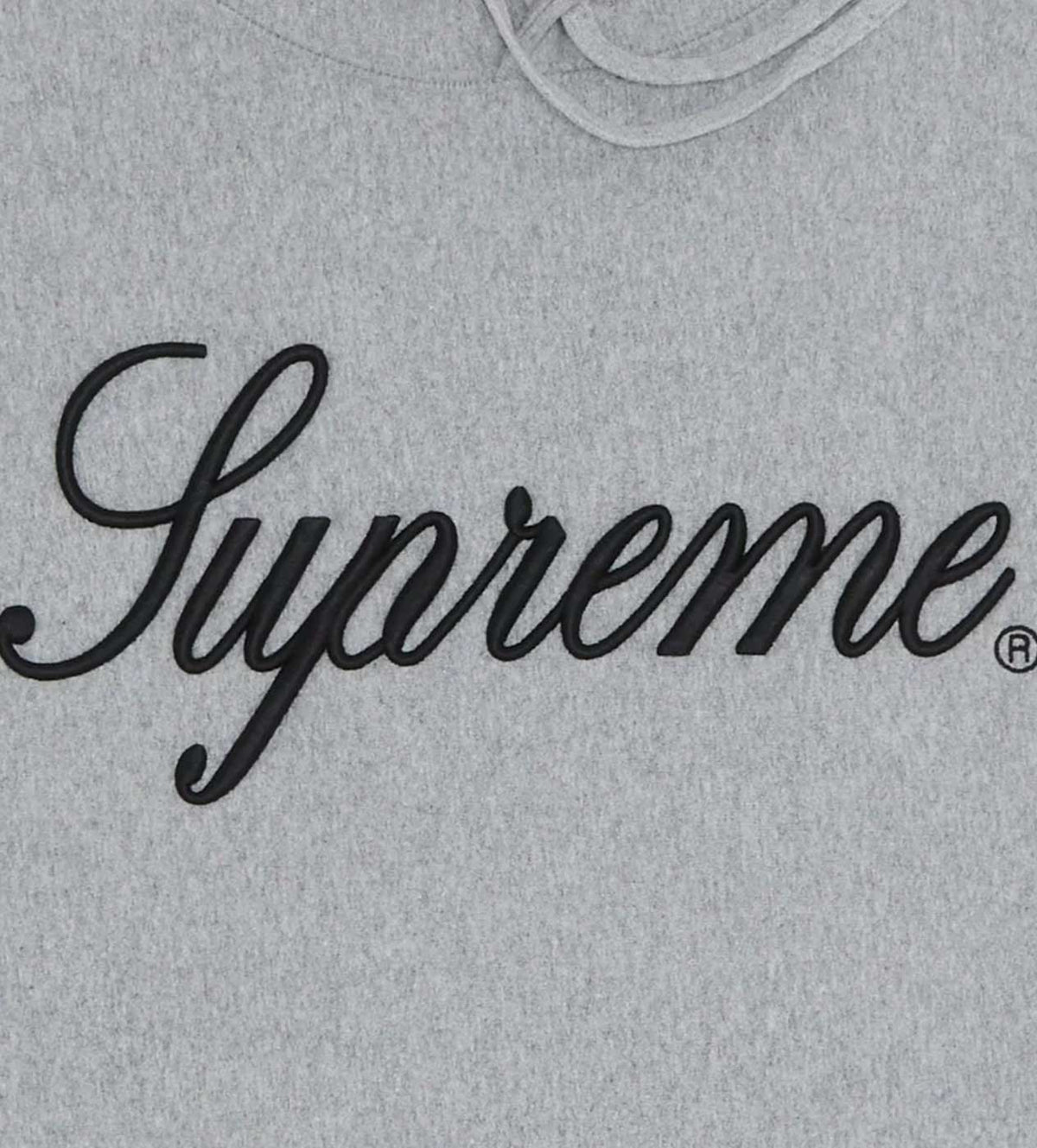 Supreme Raised Script Hoodie Heather Grey