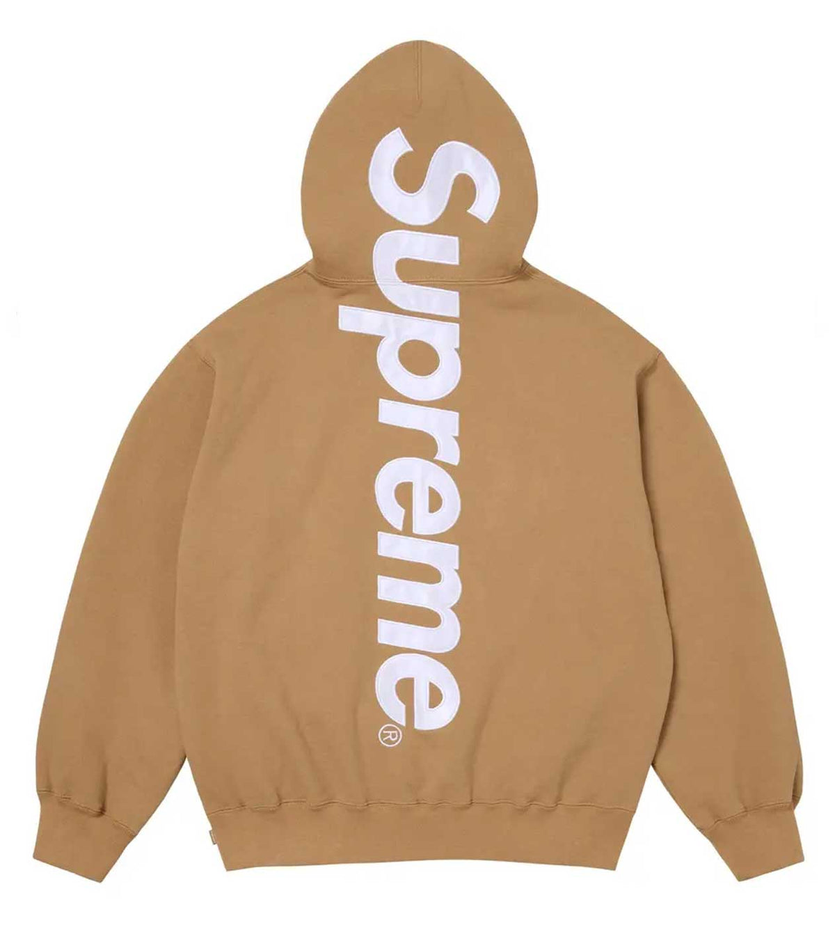 Supreme Satin Applique Hoodie Tan
