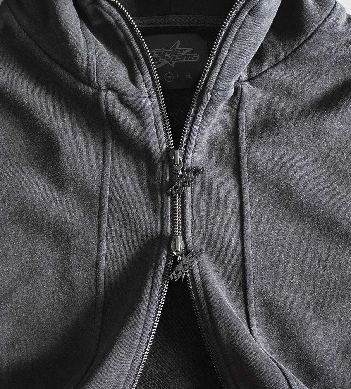 Triple Sevens Black Utility Zip Up