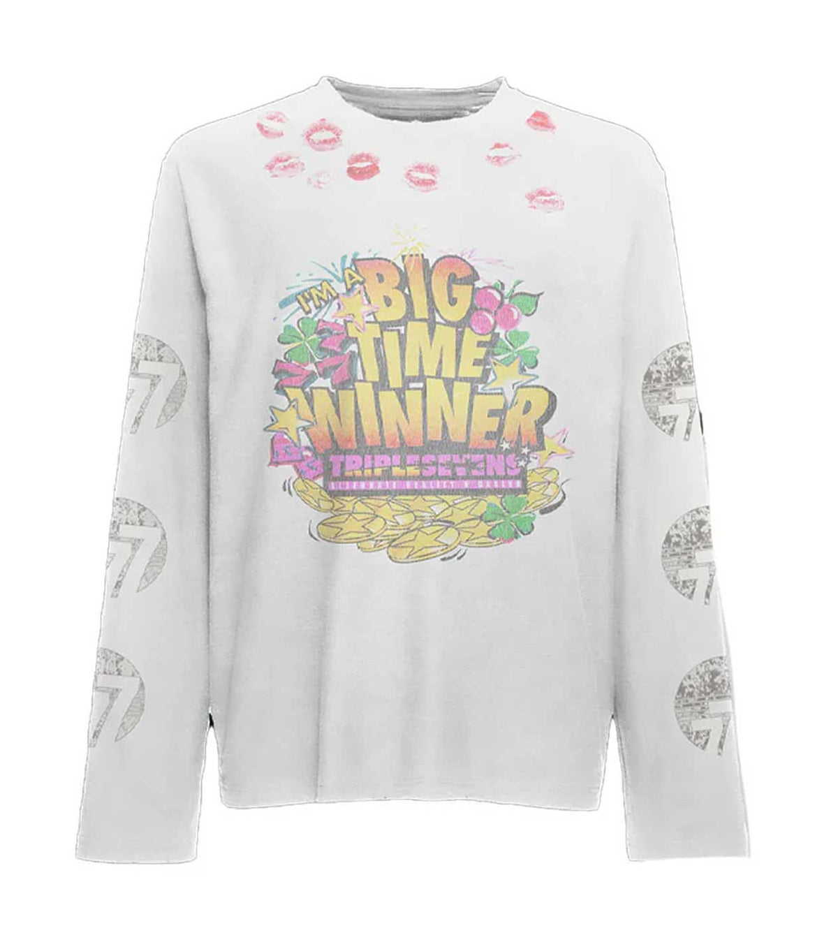 Triple Sevens Lucky Kiss L/S Tee White