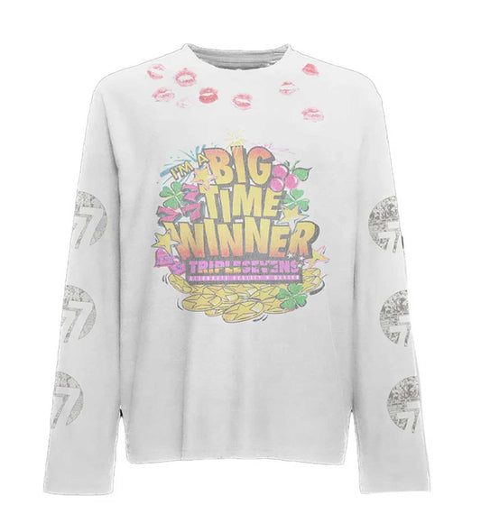 Triple Sevens Lucky Kiss L/S Tee White