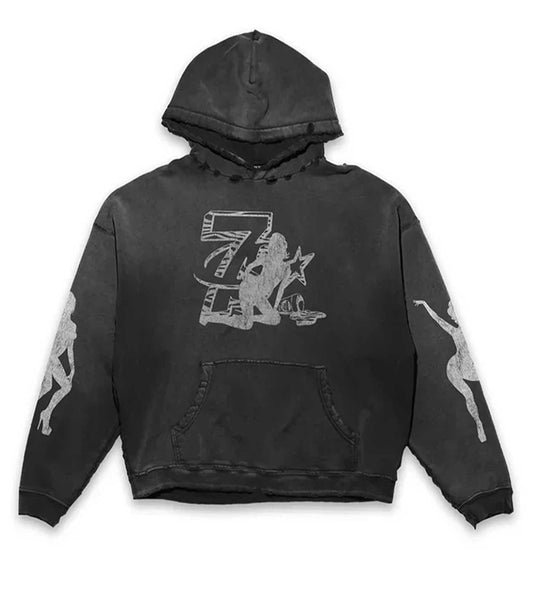 Triple Sevens Trap Logo Hoodie Black