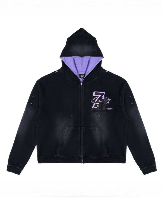 Triple Sevens Trap Reversible Zip Up Hoodie Black