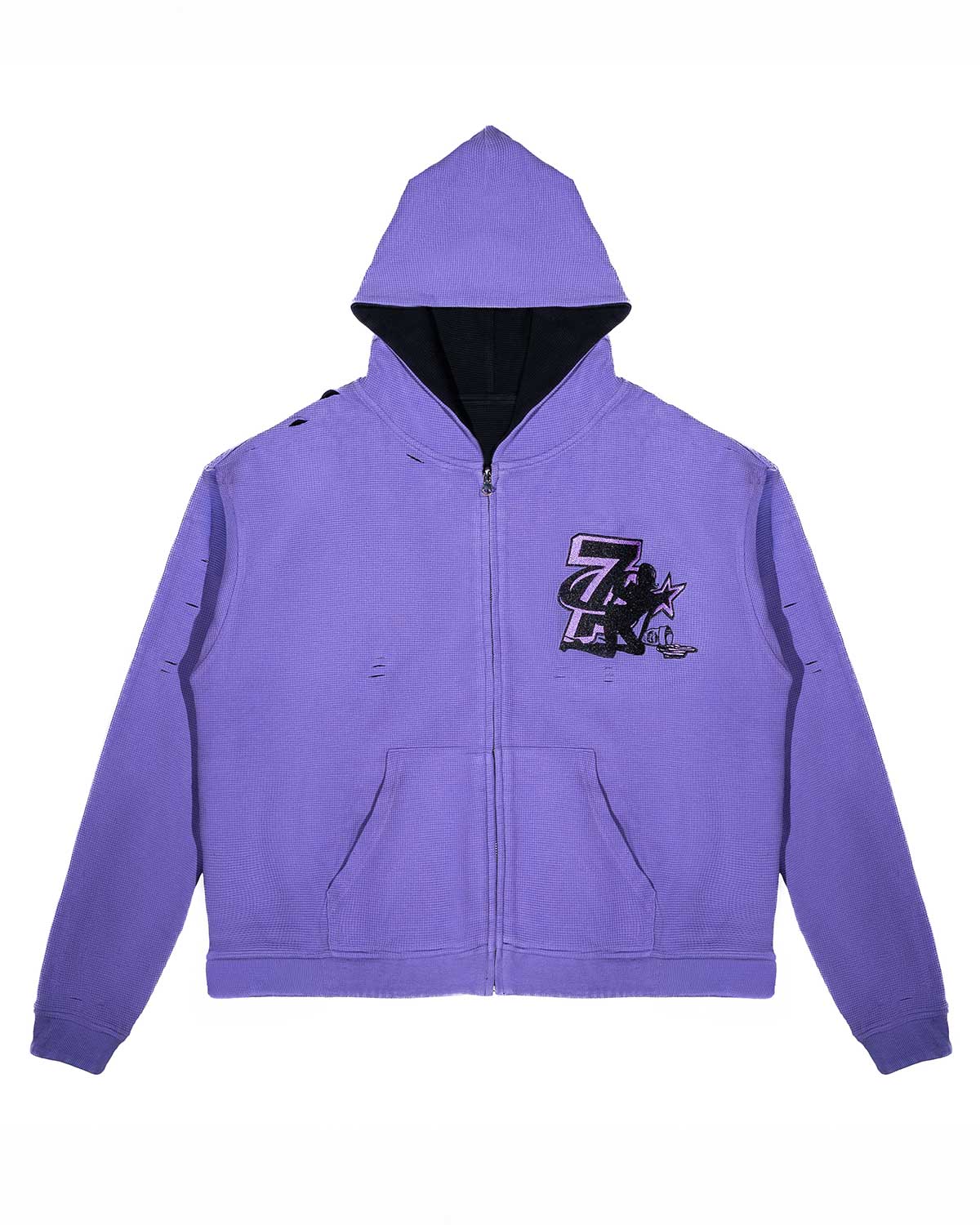 Triple Sevens Trap Reversible Zip Up Hoodie Black