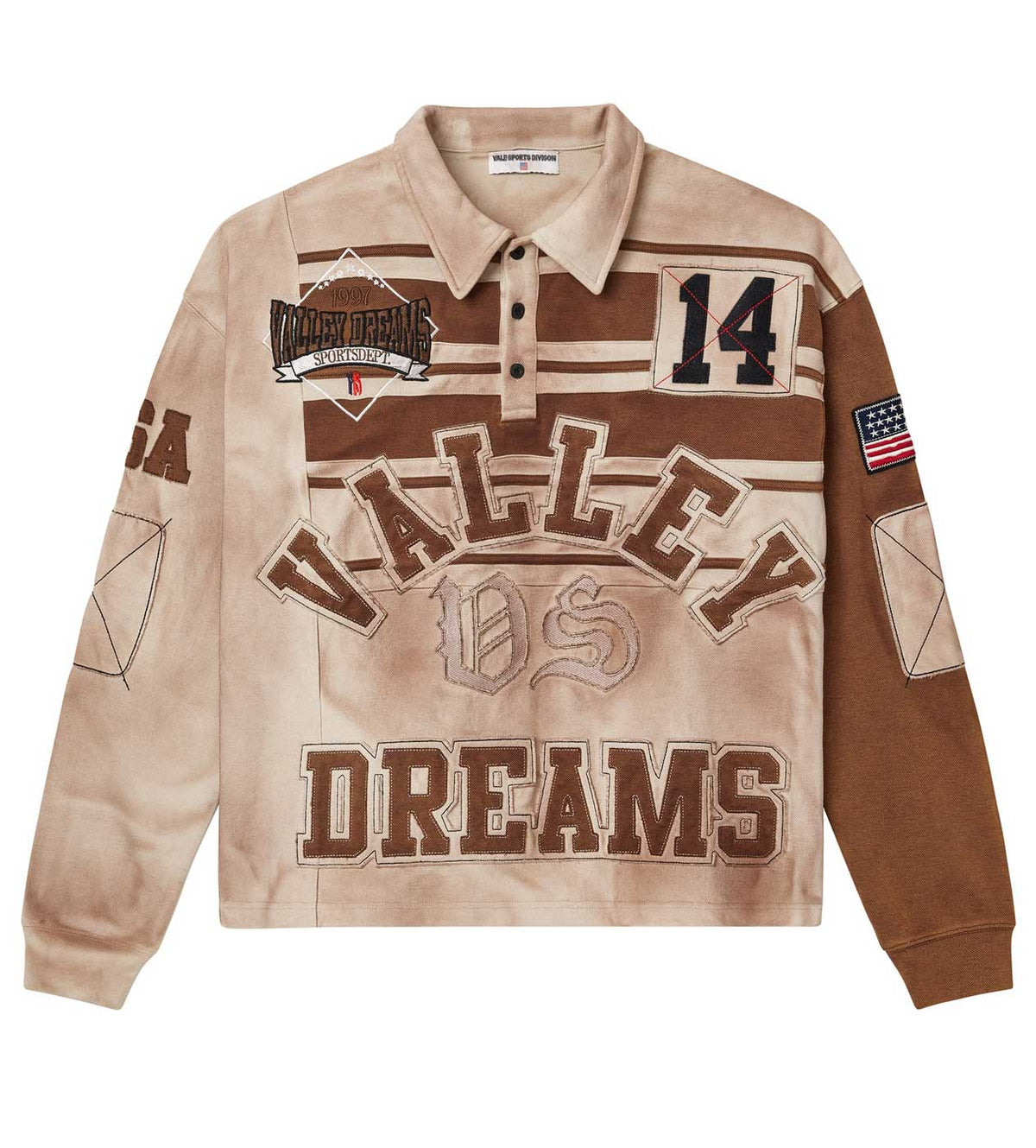 Vale Forever Chocolate Classic Rugby L/S Tee Brown