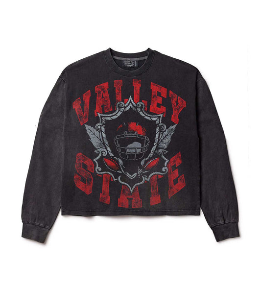 Vale Forever Valley State Football Long Sleeve Tee Black