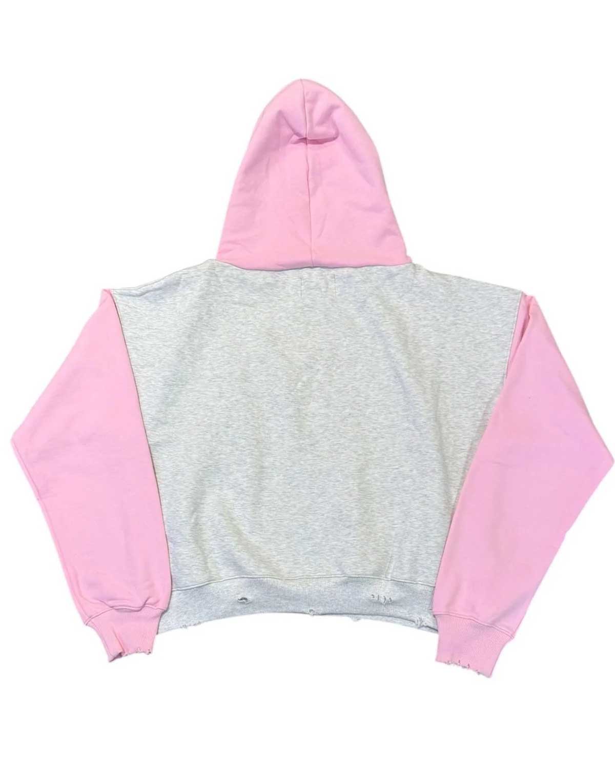 Vertabrae Classic Two-Tone Hoodie Grey/Pink