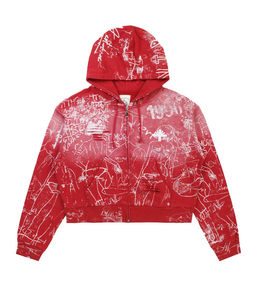 Vertabrae Silo Sketch Hoodie Red
