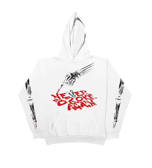 Vlone Young Boy Bones Hoodie white